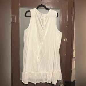 Joie White V-Neck Sleeveless Ruffled Tunic